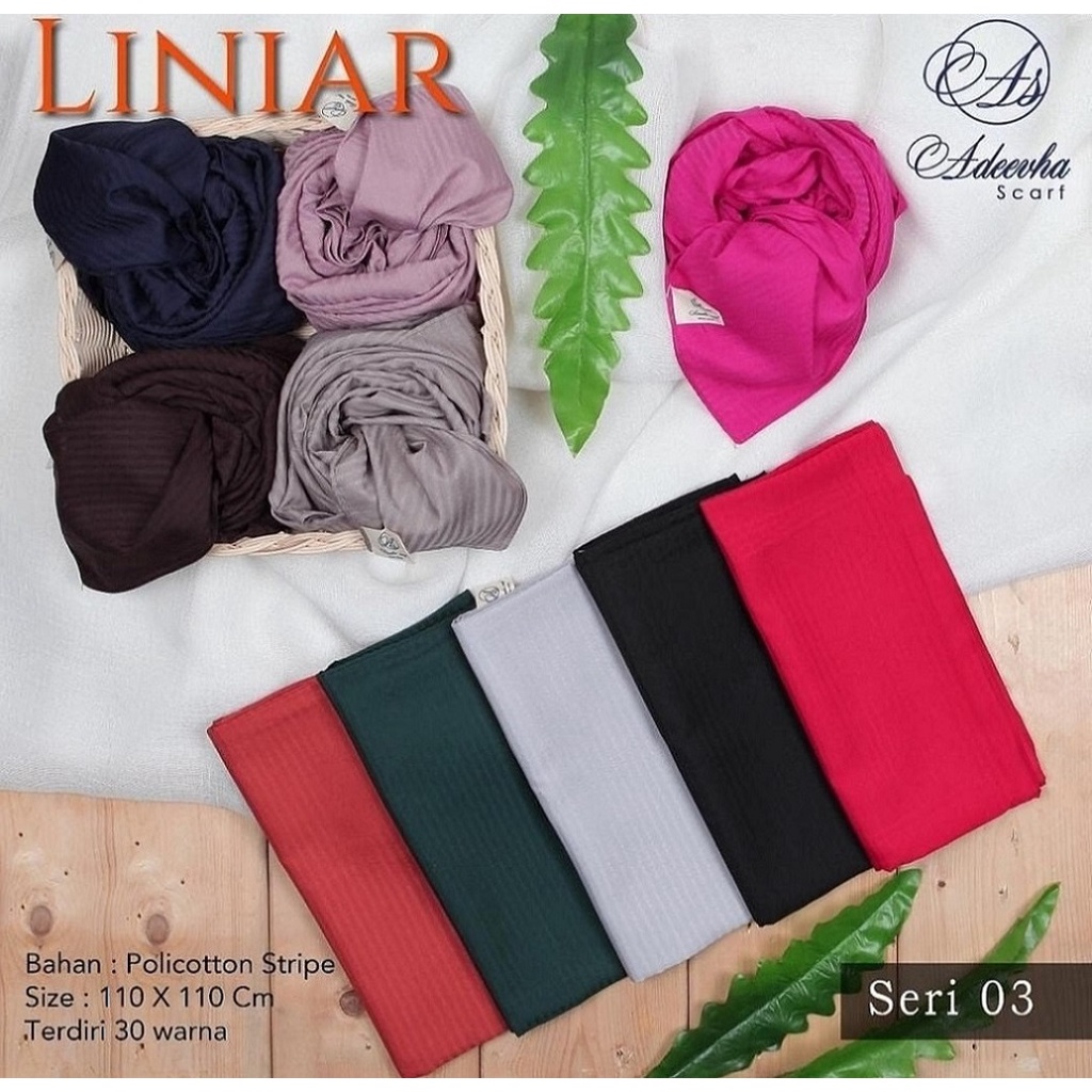 HIJAB SEGIEMPAT MILANO DAN LINIAR SEGI EMPAT PASTI ASLI STRIP PATTERN PALING DICARI