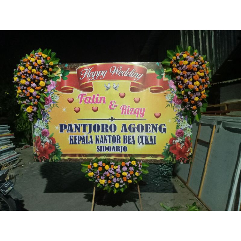 karangan bunga papan wedding surabaya