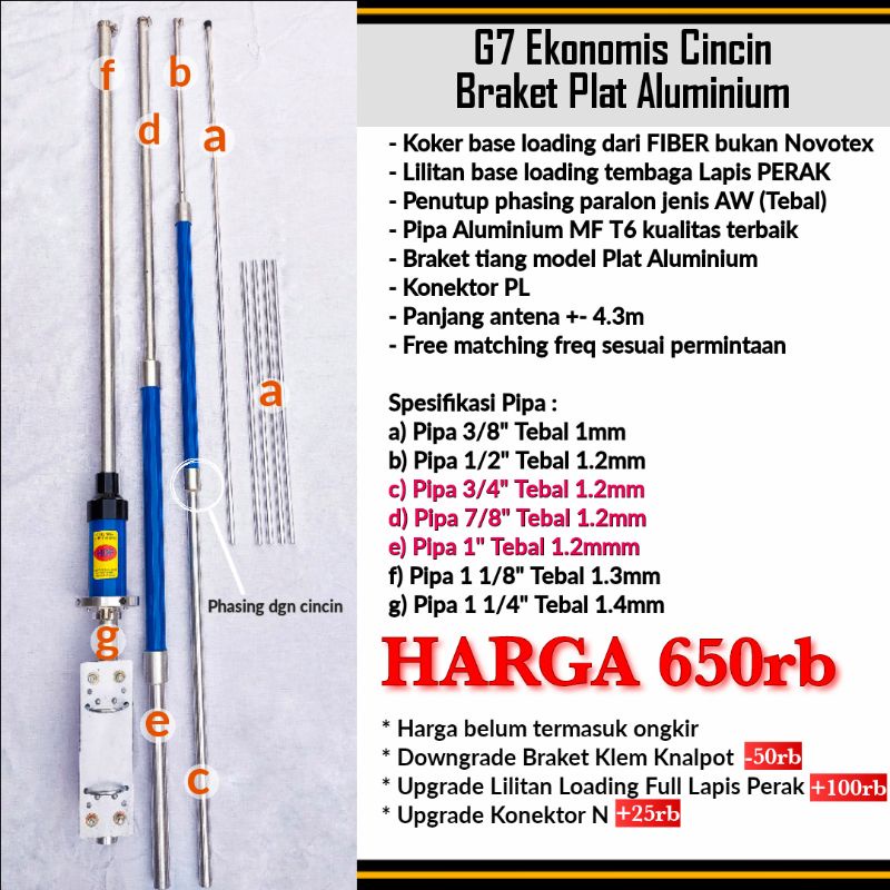 Antena G7 VHF 2m band Ekonomis Cincin by HDF