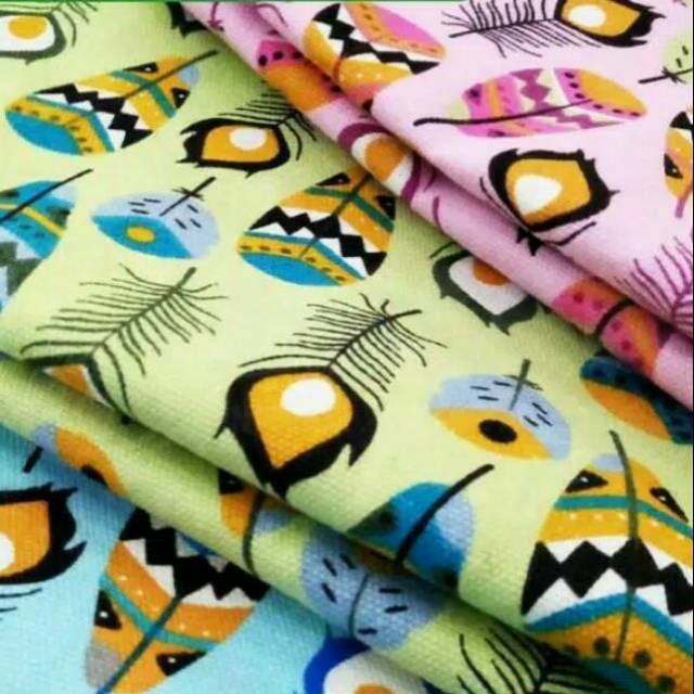 Kain kanvas murah motif bulu merak/kain kanvas/kain tas/kanvas murah