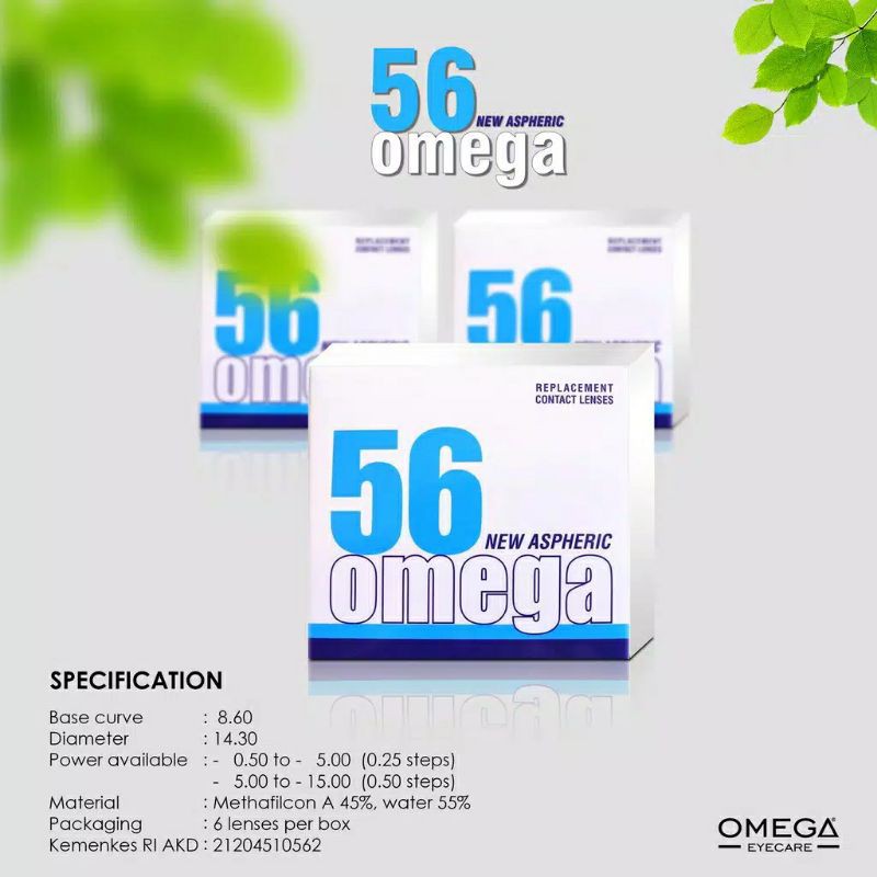 SOFTLENS OMEGA 56 NEW ASPHERIC CLEAR /BENING BY OMEGA EYECARE