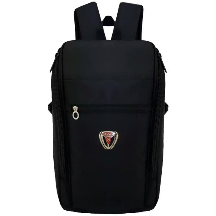 Polo Tabung Tas Ransel Pria Tas Fashion Pria Tas Ransel Ipad - Black