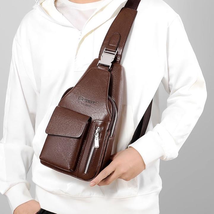 SALEE.. CURREN 9525 Tas Selempang Bahu Pria Kulit Premium CURRENOS