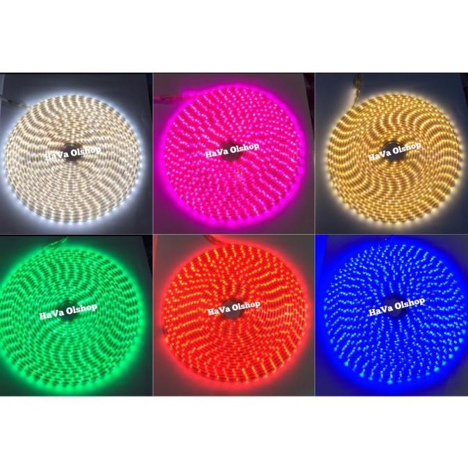 LAMPU SELANG LED STRIP 220V SMD 5050 (10 meter) PILIH WARNA - Putih