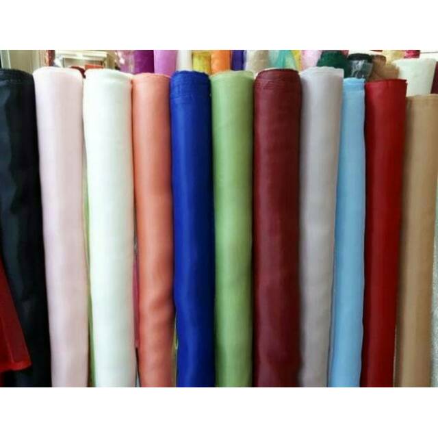 Organza Silk Polos Premium Meteran Harga Per 0.5M
