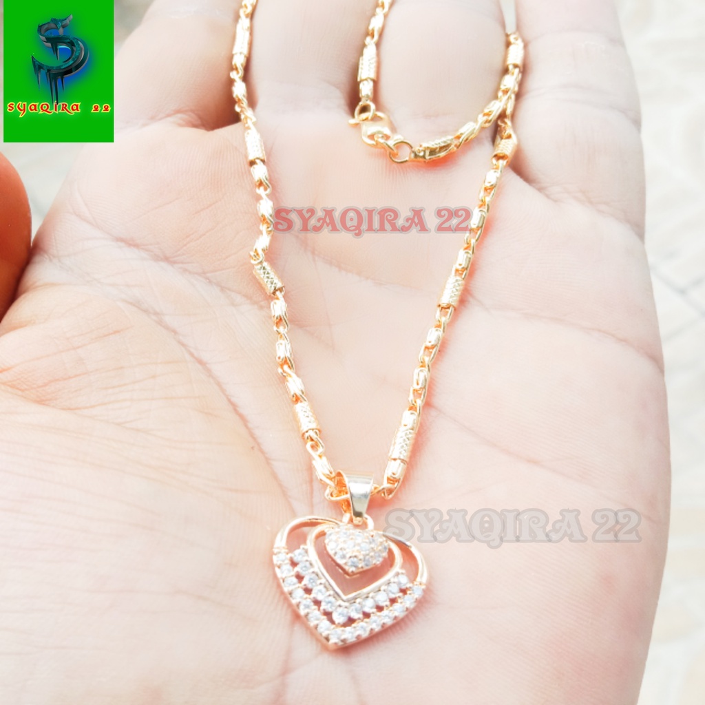Kalung cantik asli anti luntur BAMBU-U3 anti karat ori kalung pengganti emas 24k dewasa model terbar
