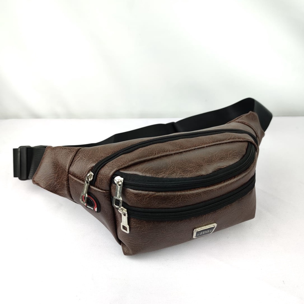 Tas Pria Tas Pinggang Waistbag Kulit PU Laether Original Polo Amstar Tas selempang pria waterproof