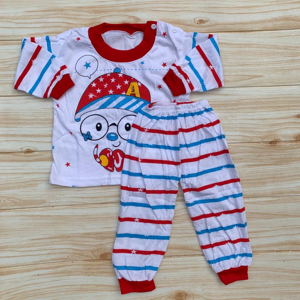 Piyama Bayi Setelan Baju Bayi Kaos Oblong lengan panjang Anak usia 6-12 Bulan Almeera Baby and Kids