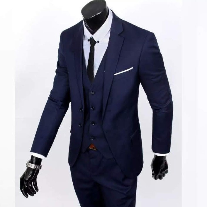 SETELAN BLAZER PRIA STYLE SLIM FIT WARNA NAVY 5IN1 - EXCLUSIVE NAVY STRIPE LIST NIKAYU ORIGINAL