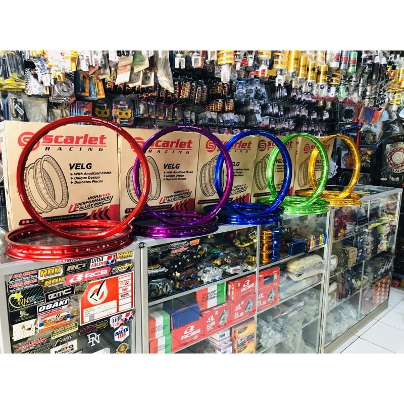 Velg Scarlet Ring Blkg 18-160 Ring Depan 17-140  Konsep Victor Thailand Non Jinfei TDR TK Takasago R