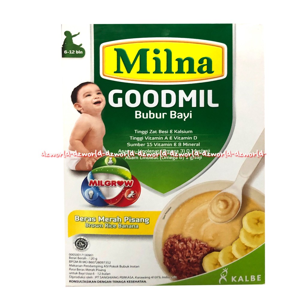 Milna Goodmil Peach Stroberi Wortel Labu Beras Merah 120gr Bubur bayi pendamping ASI