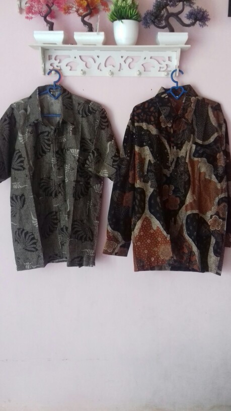 M231 Size S M L Xl Xxl Xxxl Bswart Batik Hrb026 Kenongo Hem Batik Kerang Coklat Abstrak