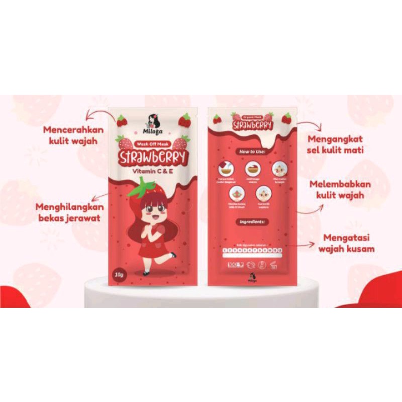 MASKER WAJAH BUBUK STROBERI PER SACHET