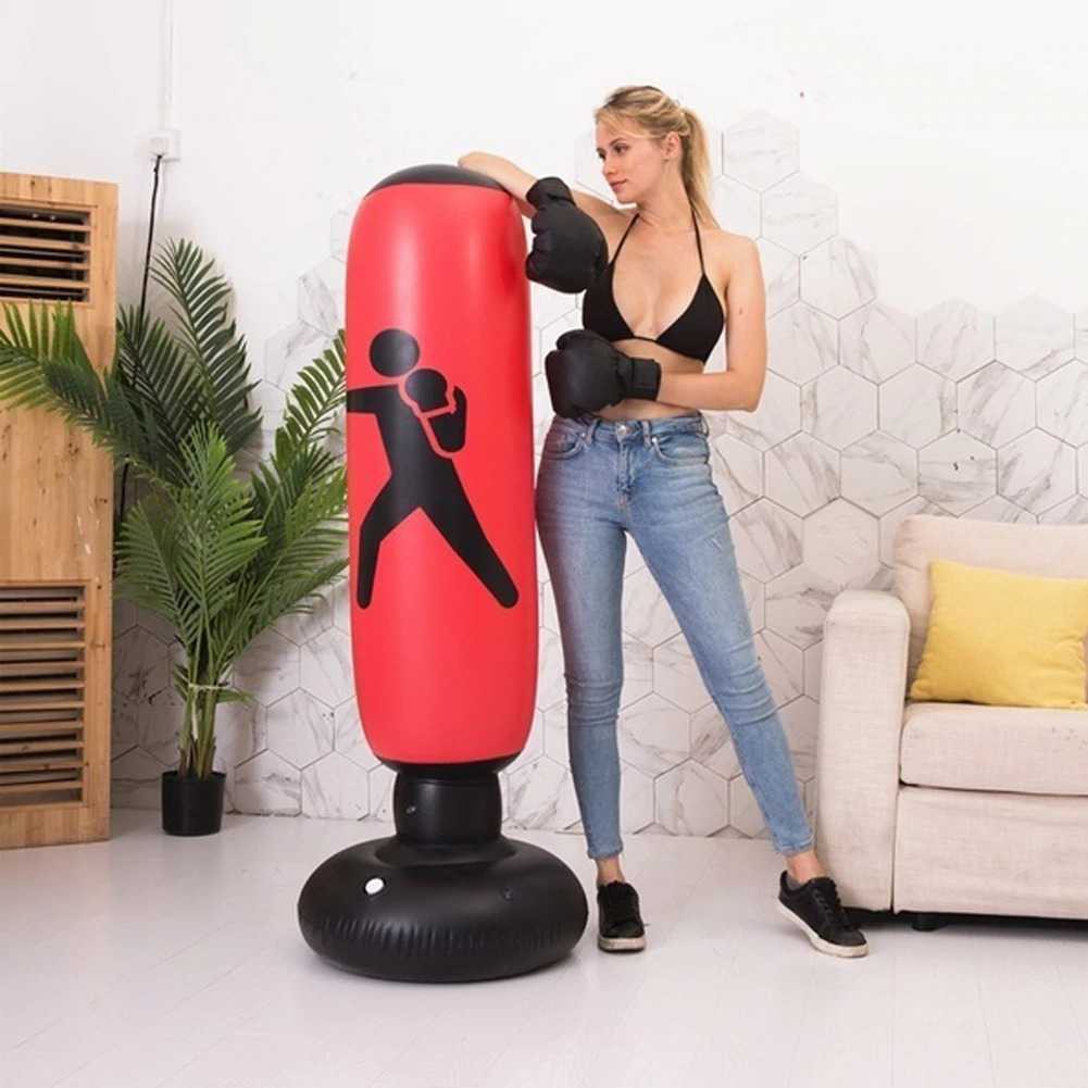 Vertical Bag Tiang Samsak Tinju Boxing MMA Muay Thai Karate Punch Target Inflatable Berkualitas