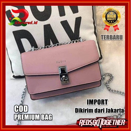 Pedro Tas Selempang Rantai Wanita / Tas Wanita Branded Import Terbaru Kekinian Bahan PU Premium