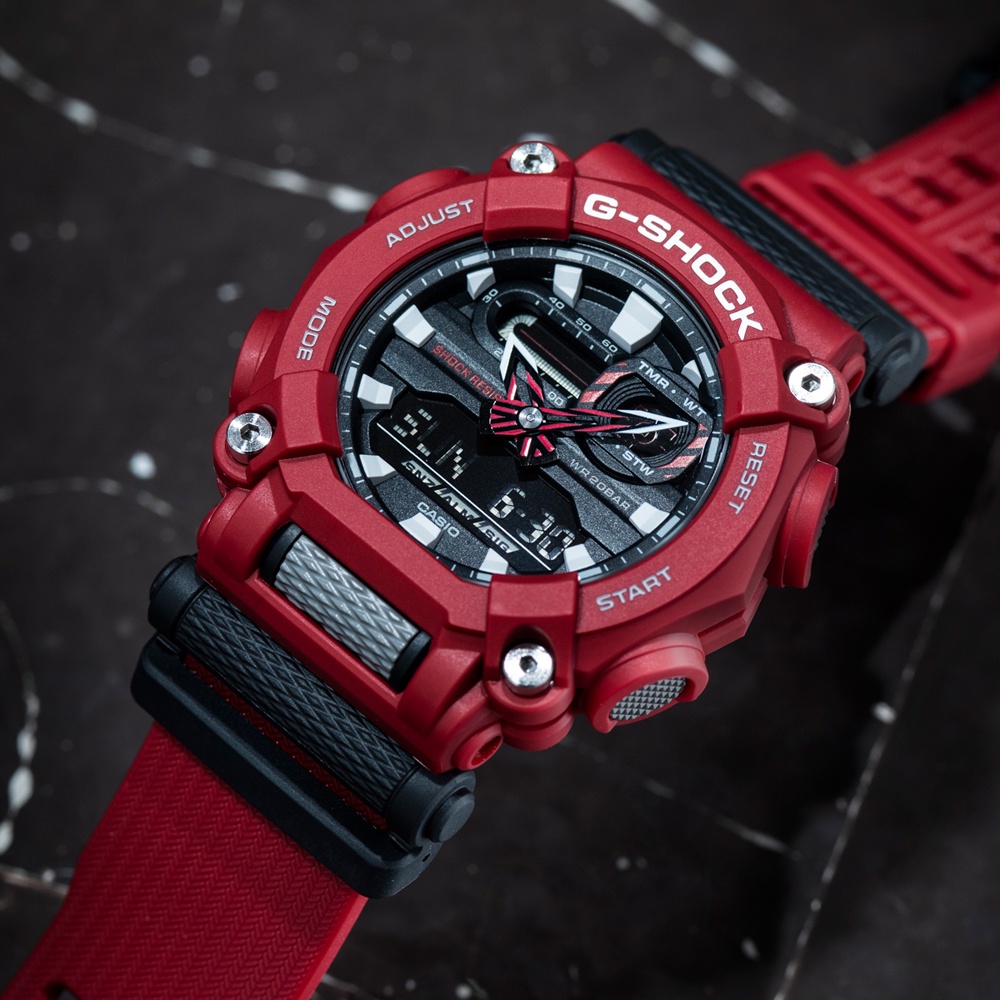 Jam Pria Casio G-SHOCK GA-900 4A Full Red Rubber Ori Bm Fullset