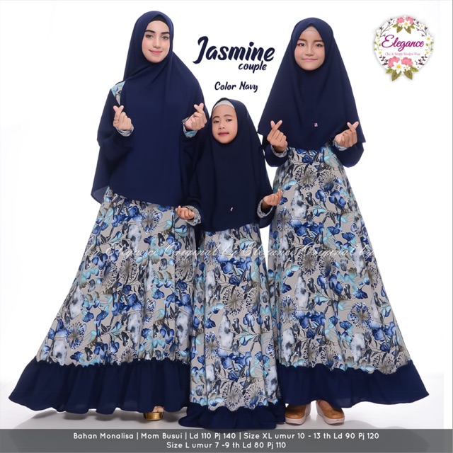 GAMIS COUPLE IBU DAN ANAK, JASMINE COUPLE ORI ELEGANCE
