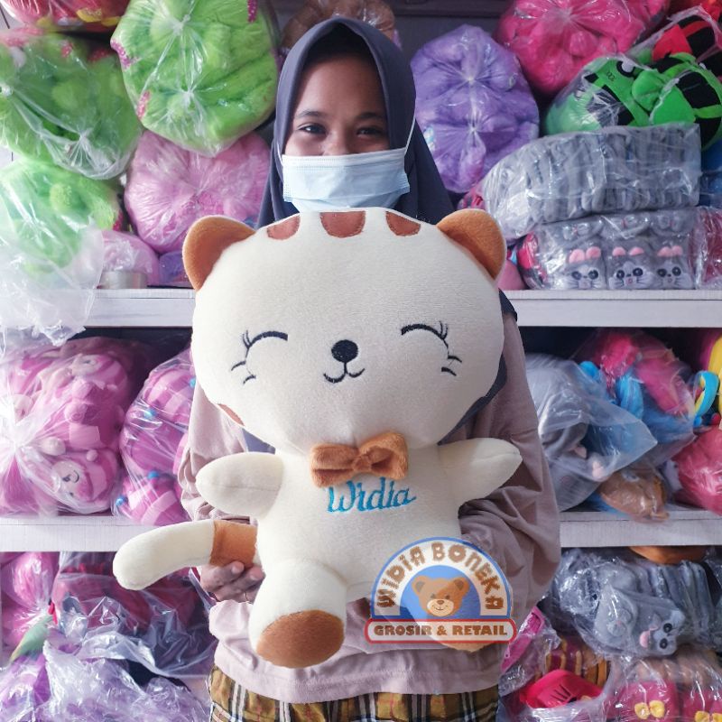 [1 HARI Jadi] ukir nama Boneka Kucing Cantik Size XL