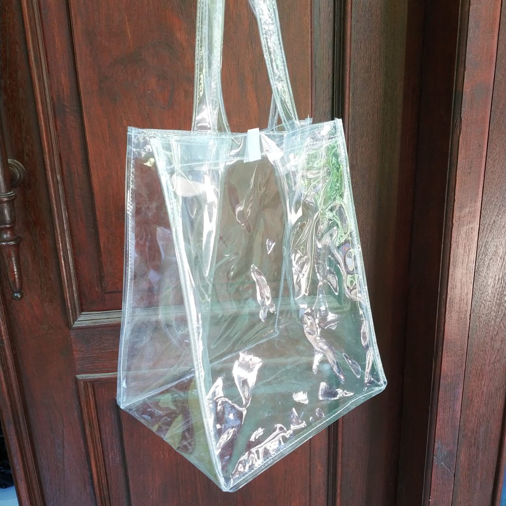 

MIKA TEBAL READY.. Tas Souvenir Goodiebag Plastik Mika Full Transparant P22 T26 L22 muat BOX KARDUS BESEK NASI
