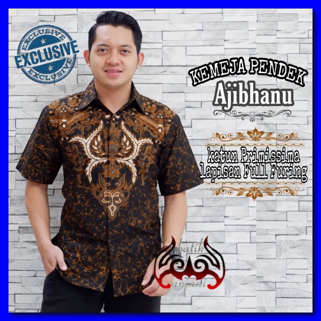Ajibhanu Anjani KEMEJA BAJU BATIK PRIA LENGAN PANJANG FULL FURING KATUN HALUS PREMIUM DWIPO TIGA DAR