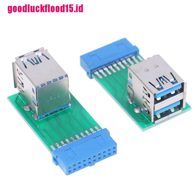 {LUCKID}1Pc Motherboard 20Pin Header To 2 Ports USB 3.0 Type A Female Port HUB Adapters