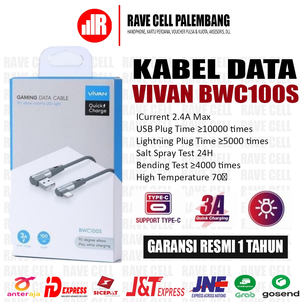 kabel data charger usb type c fast charging gamers vivan bwc100 game   bwc100s