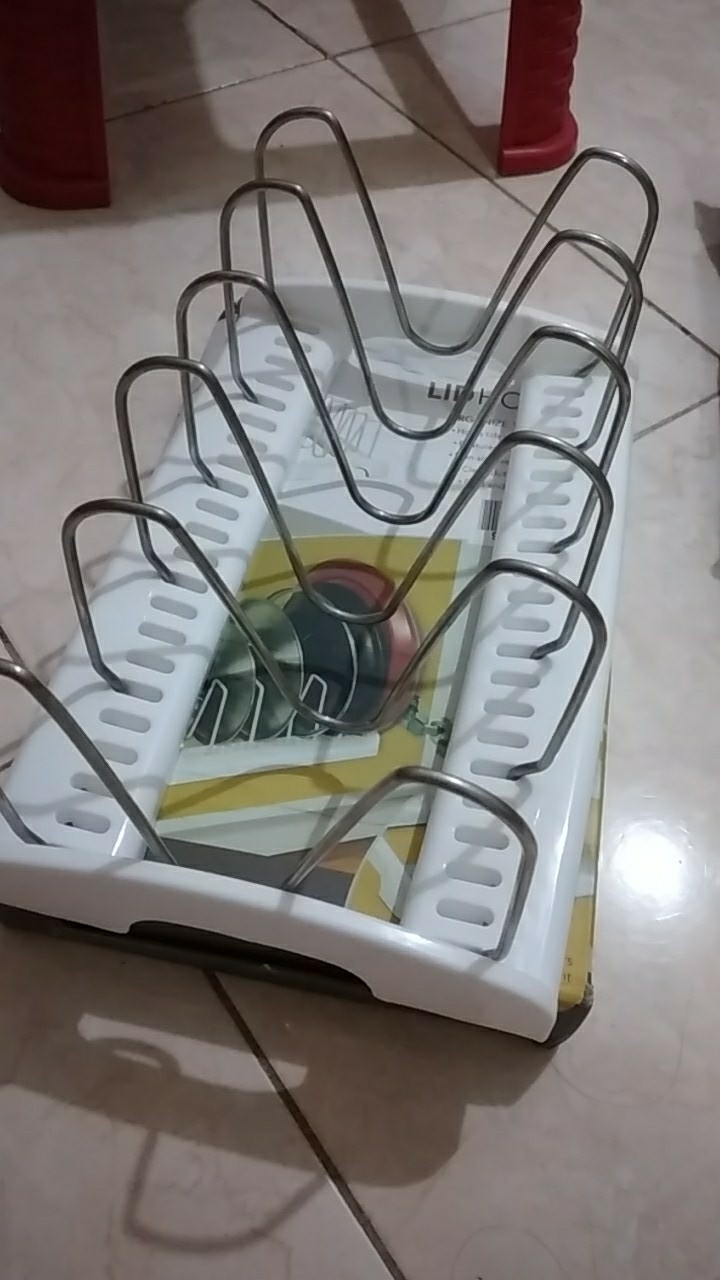 [ready Stock] Lid Holder - Holder Penyangga Tutup Panci / Panci / Talenan / Teflon