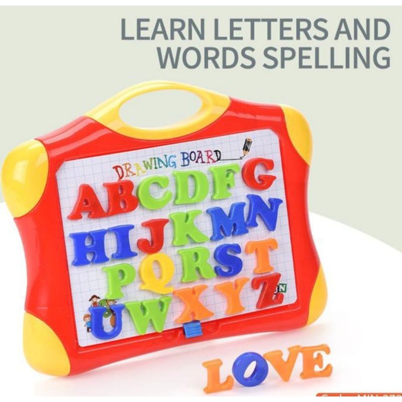 MAGNETIC LEARNING TABLE papan tulis alfabet magnet belajar menghitung
