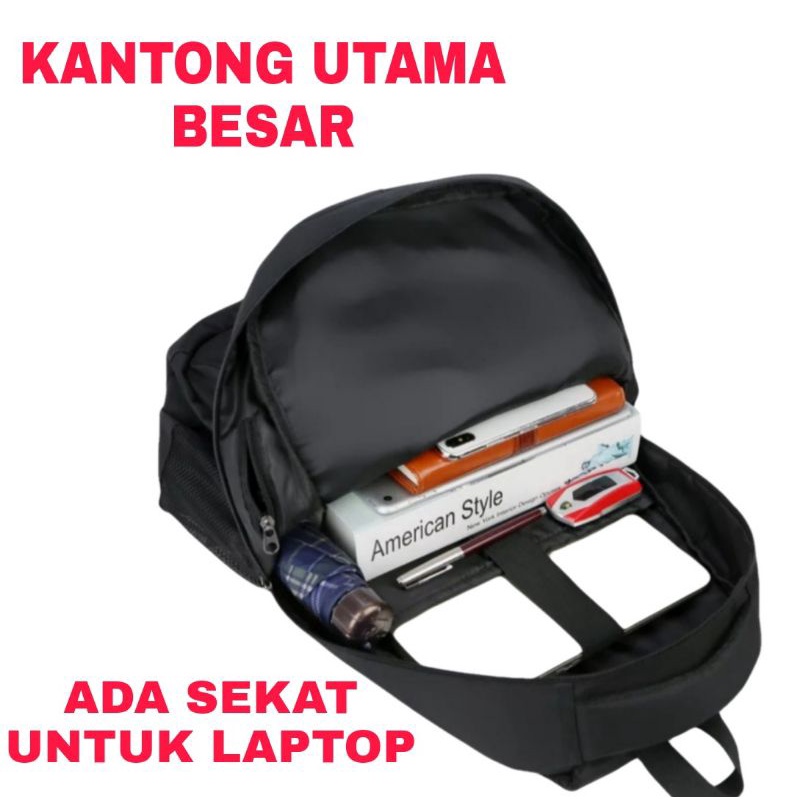 Tas Ransel Laptop Pria Tas Sekolah Smp Sma Tas Gendong Tas Punggung Polo Winner 1265