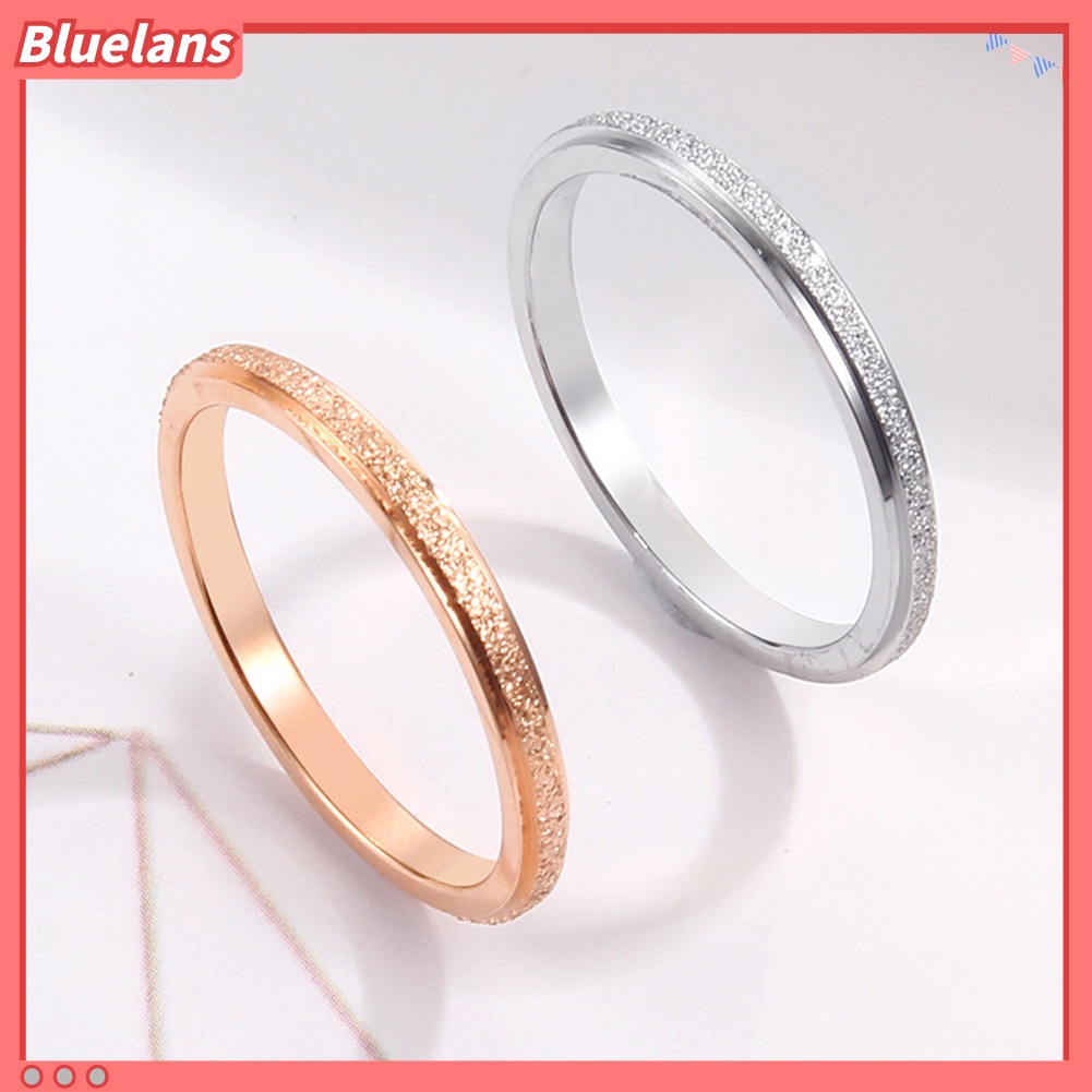 Bluelans Cincin Bahan Titanium Steel Untuk Pria Dan Wanita