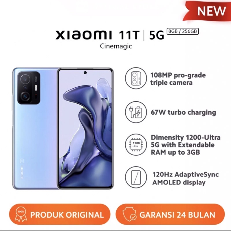 Xiaomi 11T 5G [8GB+256GB] Dimensity 1200 5G - 108MP Triple Camera - 6.67