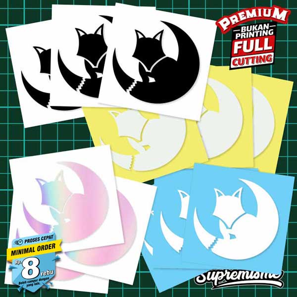 Stiker Logo Whitefox Project / Sticker Mobil Whitefox Project / Stiker Jepang Whitefox Project / Sticker Emblem Whitefox Project Glossy Waterproof / Sticker Hologram Whitefox Project