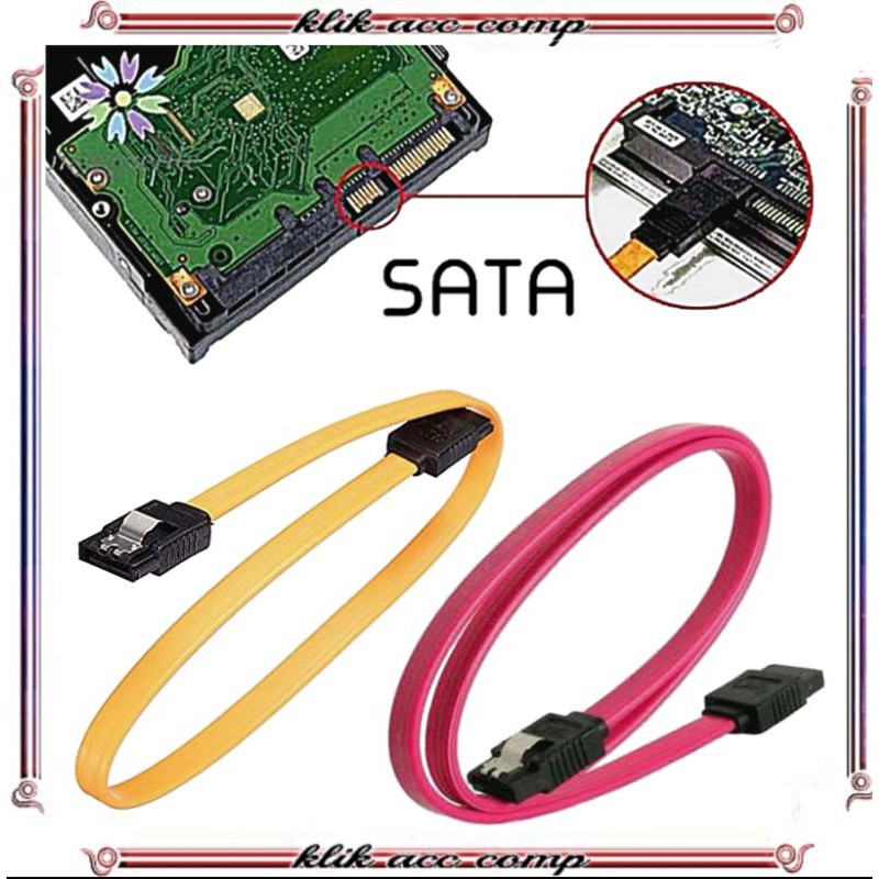 Kabel Sata Clip Kabel Dvd / Kabel Hardisk internal Pc - Kuning/merah