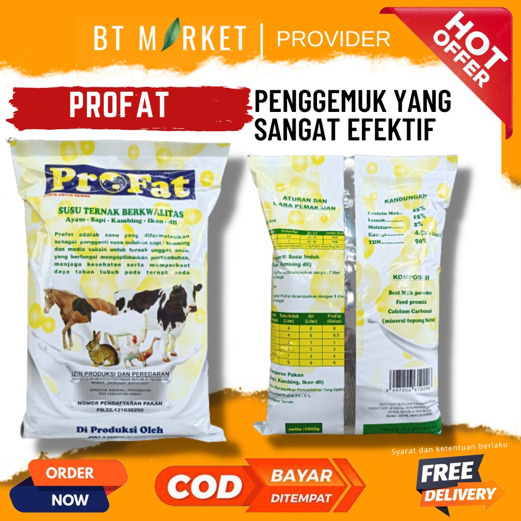 Susu Pengganti Induk Hewan Profat 1Kg Ternak Kambing Domba Sapi Babi Susu Skim Hewan