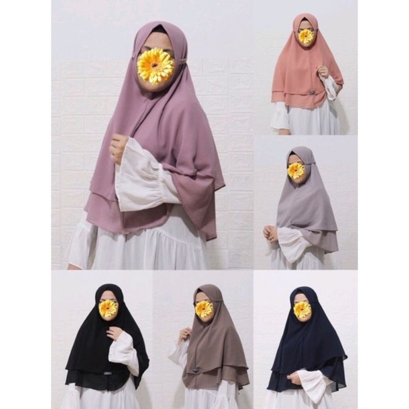 TERMURAH BERGO HAZEL KHIMAR MEWAH 2 LAYER NON PET TALI CERUTI BABYDOLL / JILBAB SYARI KHIMAR BERTALI