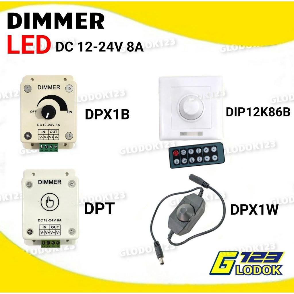 Dimmer Switch Lampu LED Strip Turn Touch DC 12V 24V 8A Peredup