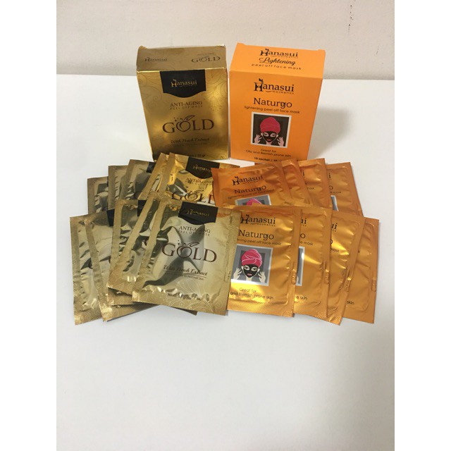 MASKER WAJAH HANASUI NATURGO GOLD ANTI AGING PEEL OFF FACIAL MASK ( BPOM ) ORIGINAL