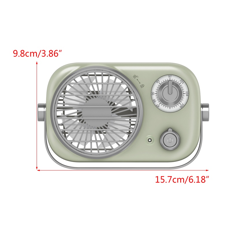 Vivi 1200mah Retro 3gears Adjustable Personal Desk Table Fan Silent Rumah Tangga Kamar Tidur Ruang Tamu Desktop Plafon Kecil