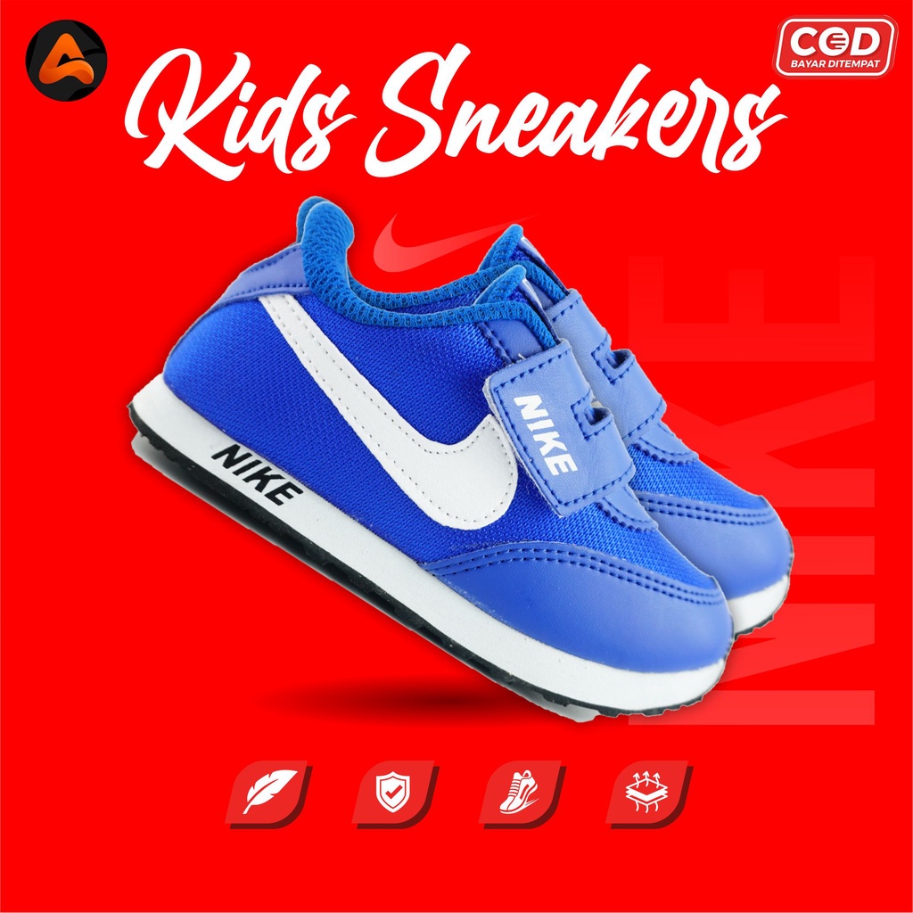 Sepatu Anak Laki Laki Cowo Cowok Perempuan Cewe Cewek Sneakers Sport Usia 1-10 Tahun - Nike 005