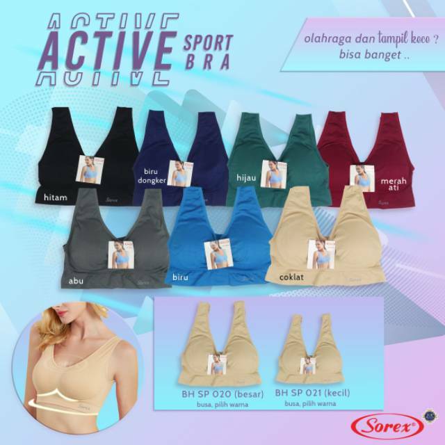 Original Sorex Sport Bra / Bra Sport Sorex SP20 SP21 / Sport Bra Sorex Super Lembut dan Premium