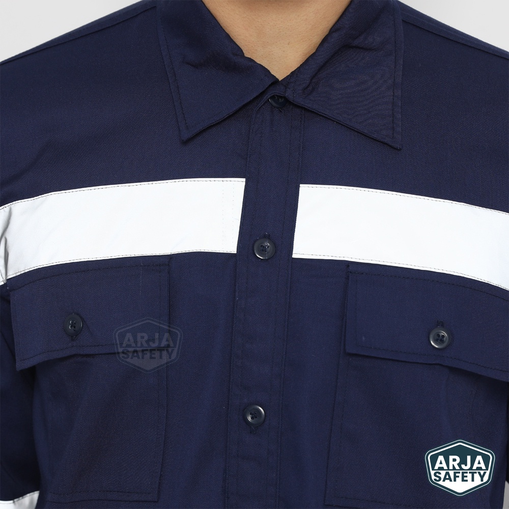 ARJA SAFETY [ FREE LOGO SAFETY &amp; BENDERA ] Wearpack Setelan | Wearpack Stelan | Baju Celana | Wearpack Safety Setelan | Wearpack Kerja Safety | Werpak Drill | Baju Proyek Safety
