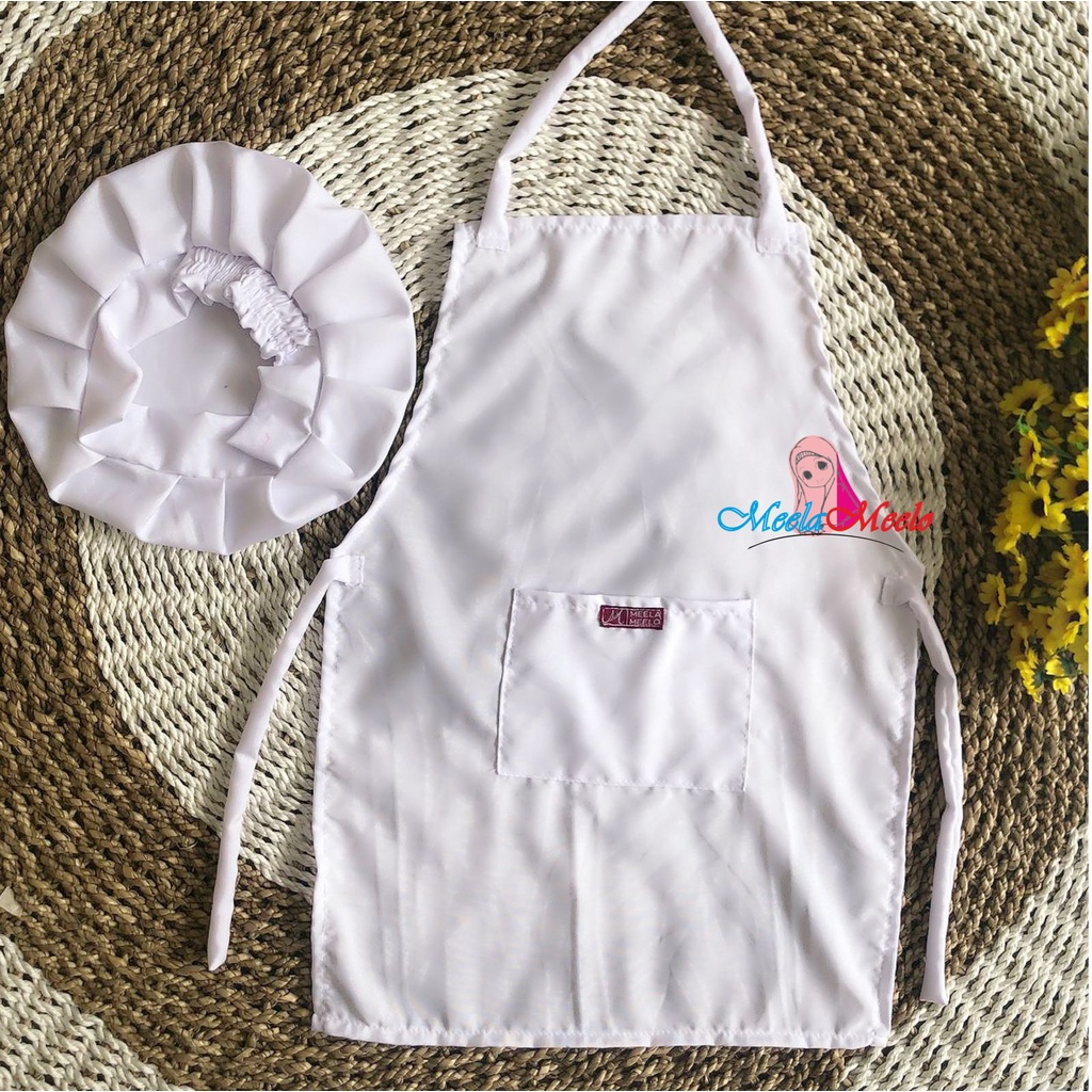 Celemek Anak Dan Topi KOKI SET| Celemek Masak Apron| Celemek anak apron kids plus topi