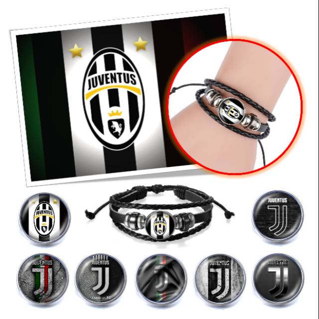 Gelang Custom Tema Juventus Juventini Kulit Multilayer