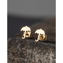 LRC Anting Tusuk Fashion GOLD Stainless Steel Halloween Pumpkin Geometric Stud Earrings