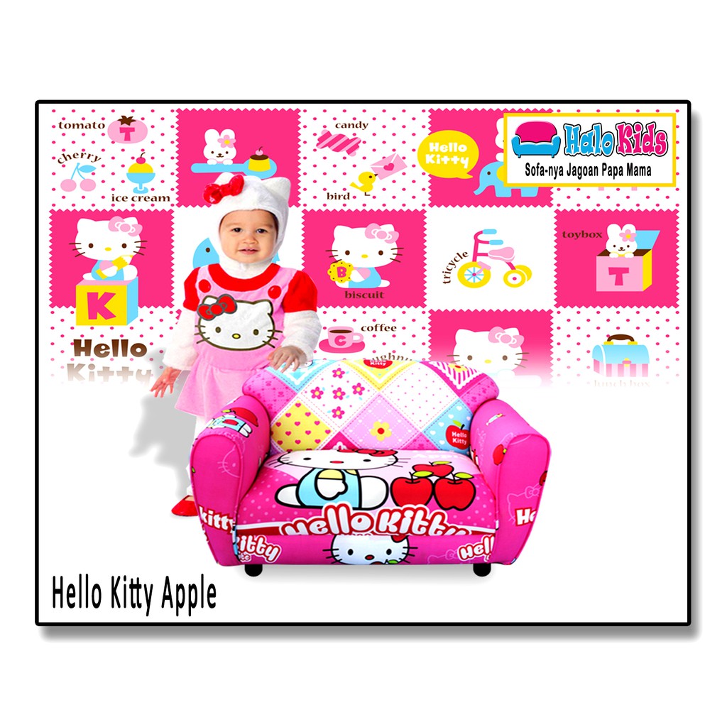 HADIAH ANAK | SOFA HALO KIDS - MOTIF HELLO KITTY APPLE | SOFA ANAK | KURSI BAYI |  BUKAN SOFA ODONG2