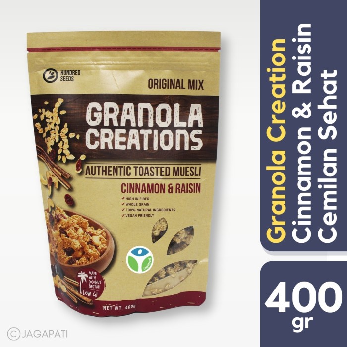 

Jual Granola Creation Cinnamon Raisin Original Mix - Sarapan Sehat 400 Gr