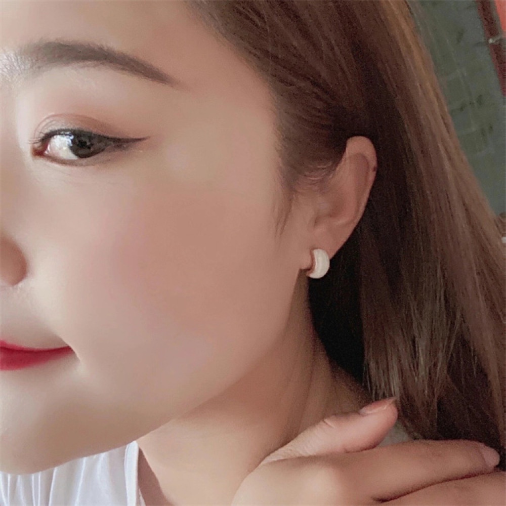 Anting Klip Tanpa Tindik Bahan Resin Lapis Emas Putih Untuk Wanita