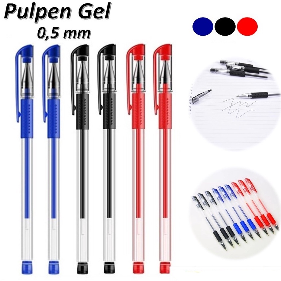 Pulpen Gel 0.55mm Standard Pena Tinta Cair Alat Tulis Sekolah Kantor Pen Warna Warni Pena Ujung Lancip ATK Barang Unik Murah Lucu Import -REX-MART (BAYAR DITEMPAT/COD)