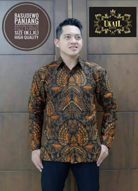 Hem batik lengan pendek basudewo/kemeja batik pria