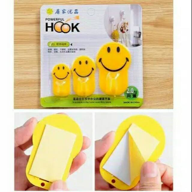 hook smile gantungan dinding 3in1